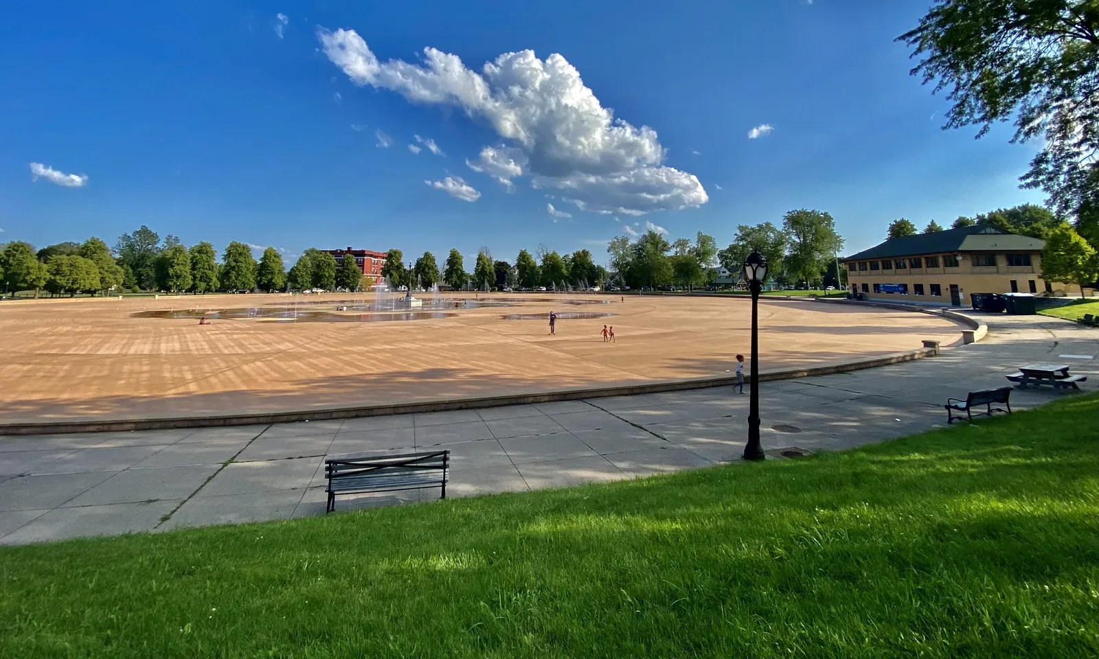 The Humboldt Basin splash pad at Martin Luther King Jr. Park in Buffalo, N.Y.